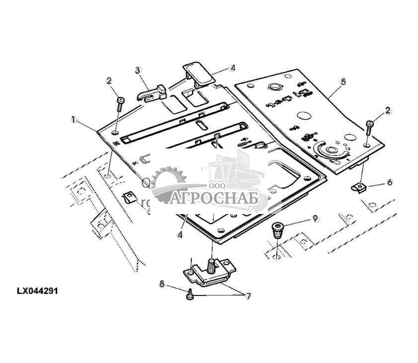 ДЕТАЛИ ОБШИВКИ С ОРГАНОМ УПРАВЛЕНИЯ ОСИ БАЛАНСИРА 
